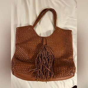 Leather Sam Edelman Tote Bag, gently used, 3 pen marks on flat side